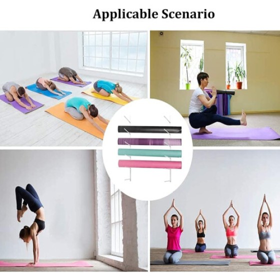 Yoga Mat Wall Holder, 6-Layer Foam Roller and Towel Storage Rack, 103cm Metal Organizer for Yoga Blocks, Black